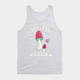 Perfectly Darling Mushroom and Butterfly Cottagecore Aesthetic Tank Top